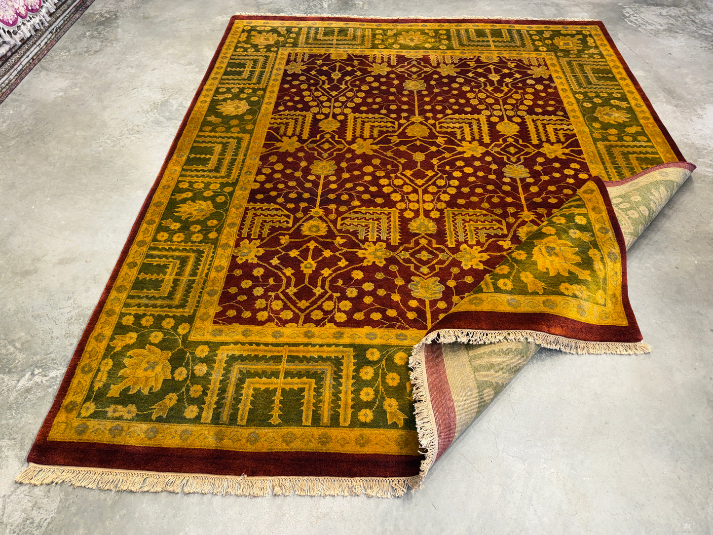 8’1”x9’10” Hand-Knotted Wool Tibetian Area Rug