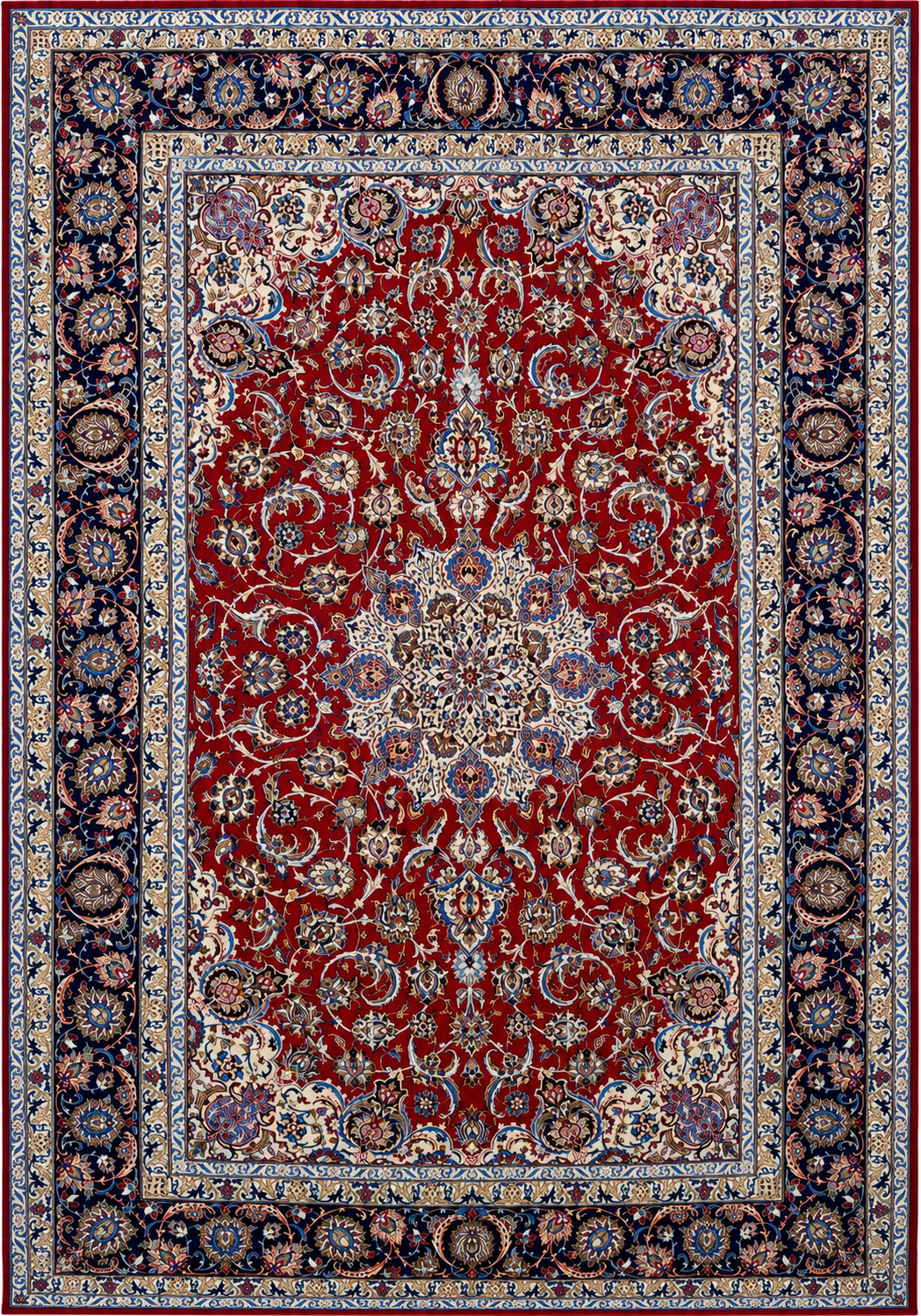 Hand-Knotted Persian Isfahan Rug - 6’9”x10’3”