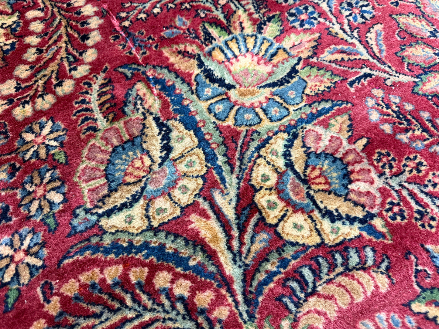9’11”x13’6” Antique Hand-Knotted Fine Kork Wool Persian Sarouk Area Rug Handmade