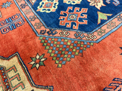8’10”x11’ Hand-Knotted Wool Kazak Area Rug