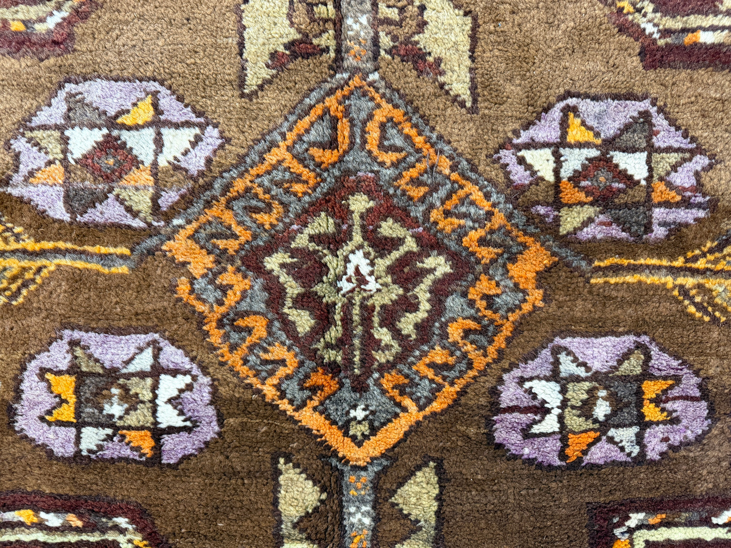 4’6”x12’9” Hand-Knotted Wool Russian Signed Kazak Runner