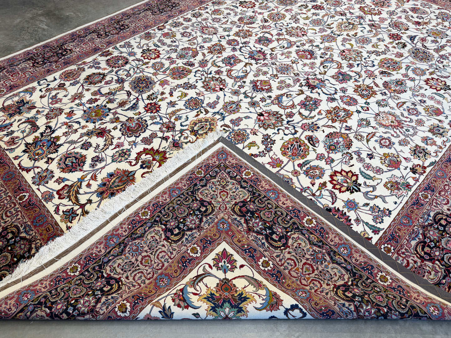 9’5”x12’6” Very Fine Hand-Knotted Persian Mashad 70 Raj Area Rug