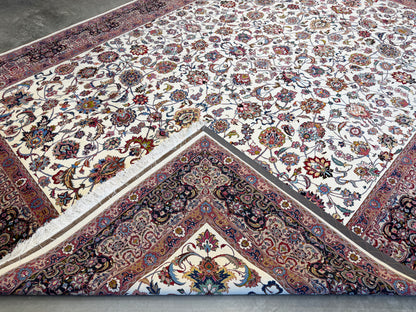 9’5”x12’6” Very Fine Hand-Knotted Persian Mashad 70 Raj Area Rug