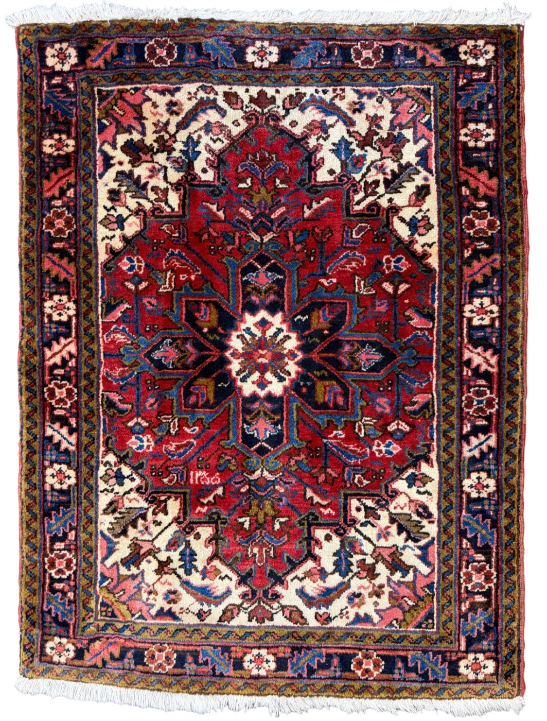 Hand-Knotted Persian Heriz Rug - 3’4”x4’6”
