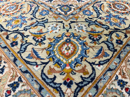 9’6”x12’6” Hand-Knotted Persian Kashan Area Rug