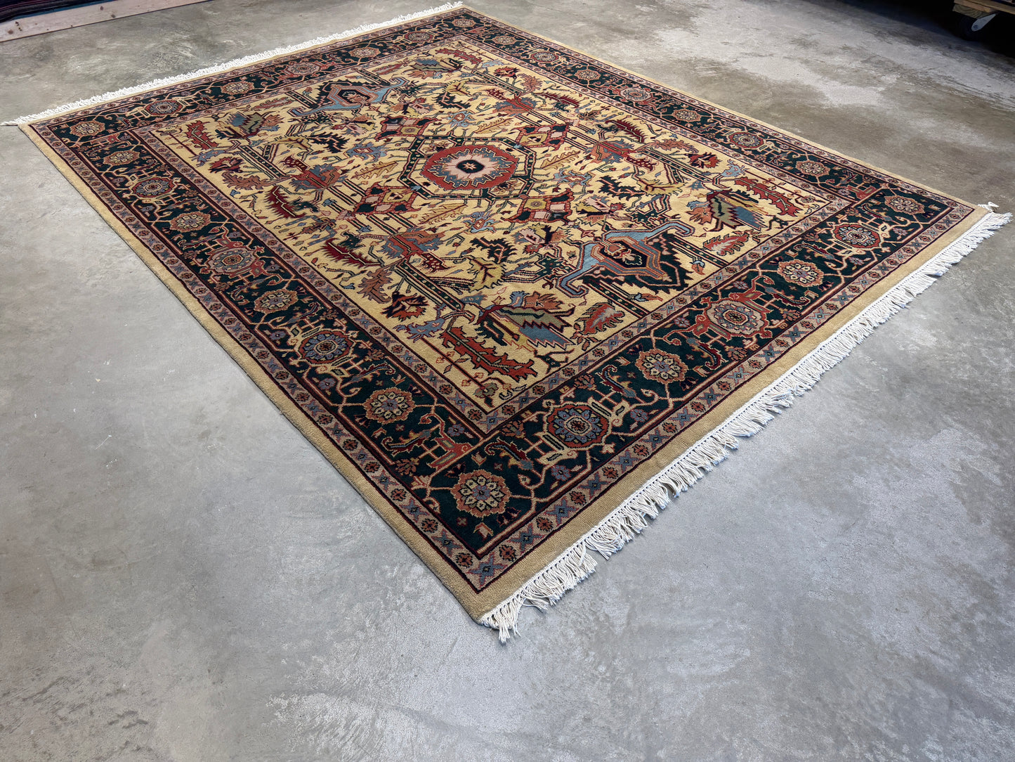 8’x9’11” Hand-Knotted Wool IndoHeriz Area Rug