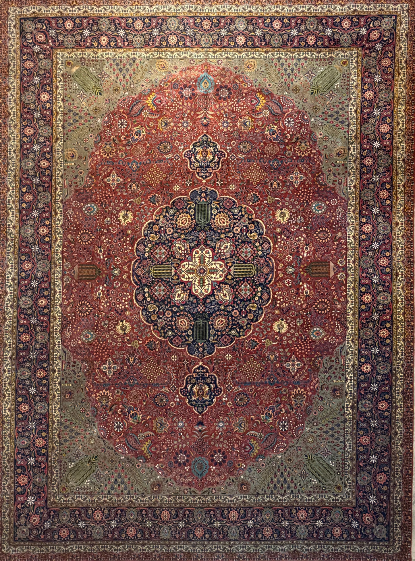 Hand-Knotted Persian Tabriz Rug - 9’10”x13’5”