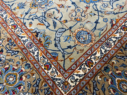 Hand-Knotted Persian Kashan Rug - 9’9”x13’8”