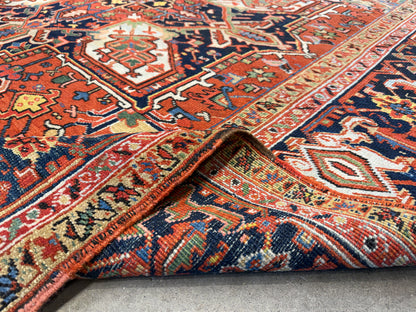 Hand-Knotted Persian Heriz Serapi Rug - 8’1”x10’5”