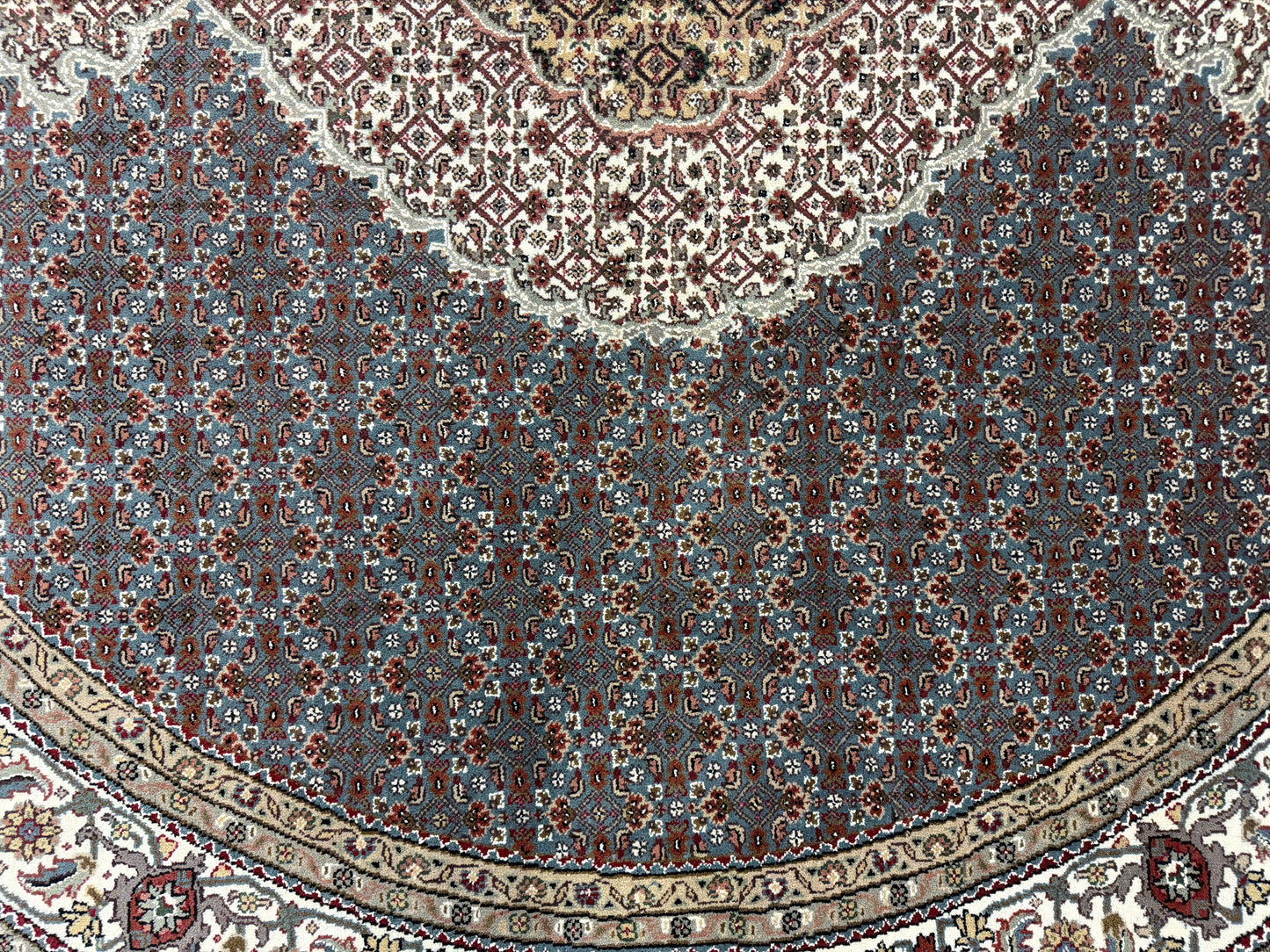 8’ Diameter Hand-Knotted Wool Indian Round Mahi Oriental Rug - 8x8 Handmade Carpet