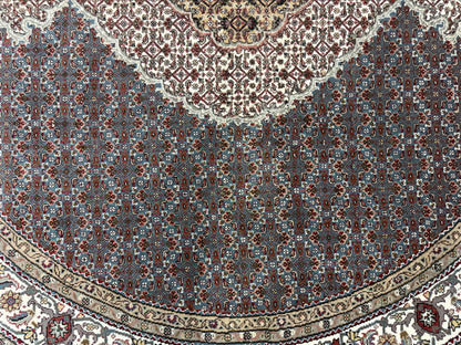 8’ Diameter Hand-Knotted Wool Indian Round Mahi Oriental Rug - 8x8 Handmade Carpet