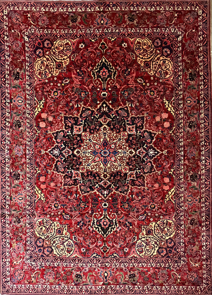 Antique Hand-Knotted Persian Bakhtiari Rug - 10’6”x14’7”