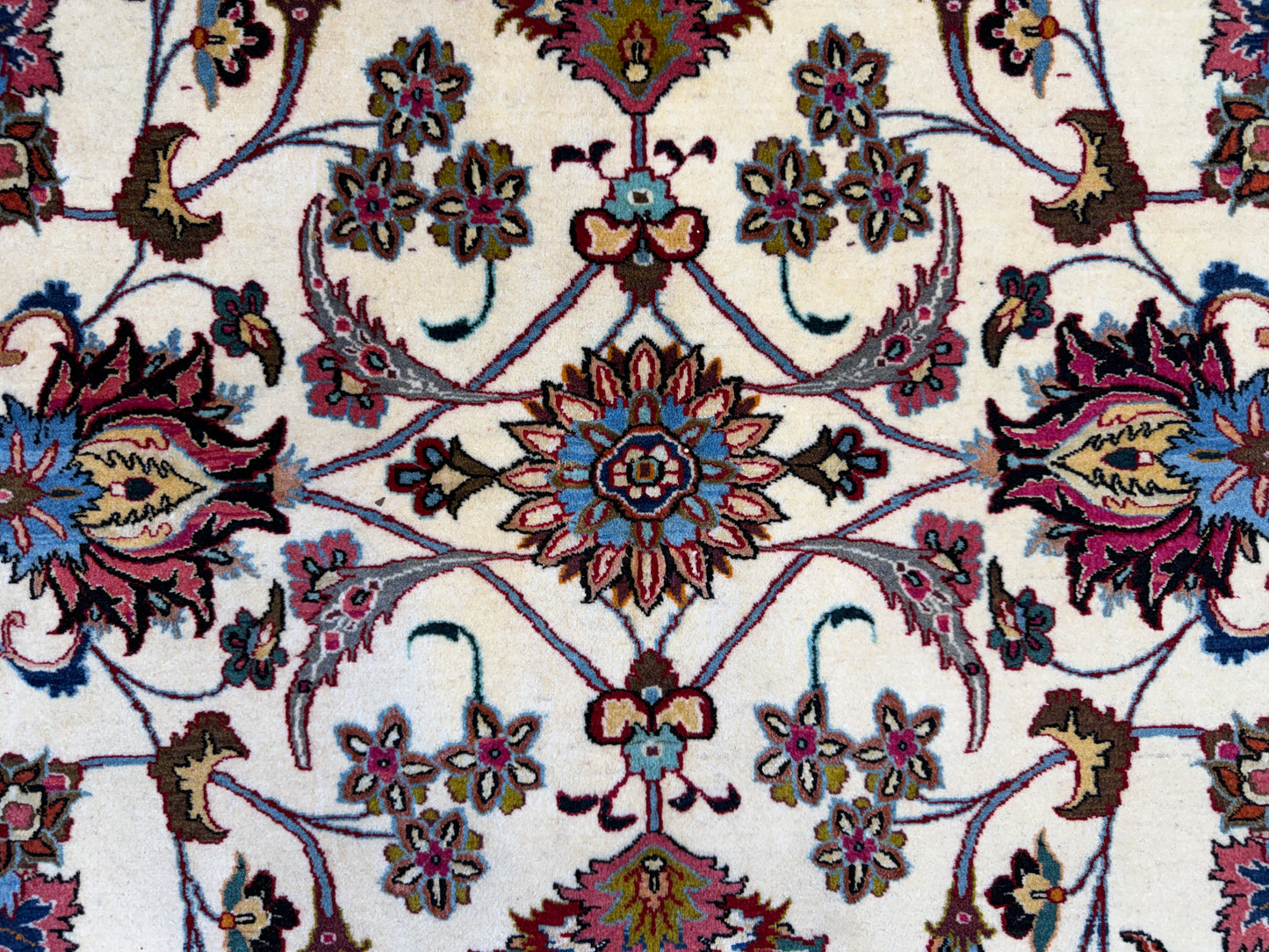 9’5”x12’6” Very Fine Hand-Knotted Persian Mashad 70 Raj Area Rug