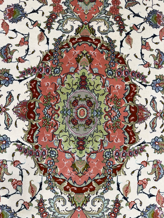 Hand-Knotted 60 Raj Persian Tabriz Rug - 3'1"x5'3"