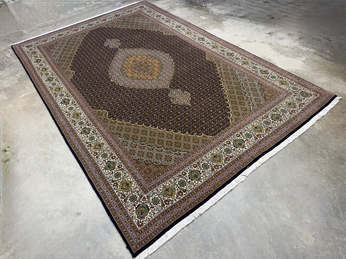 Hand-Knotted Persian Tabriz Mahi Rug - 6'10"x10'5"