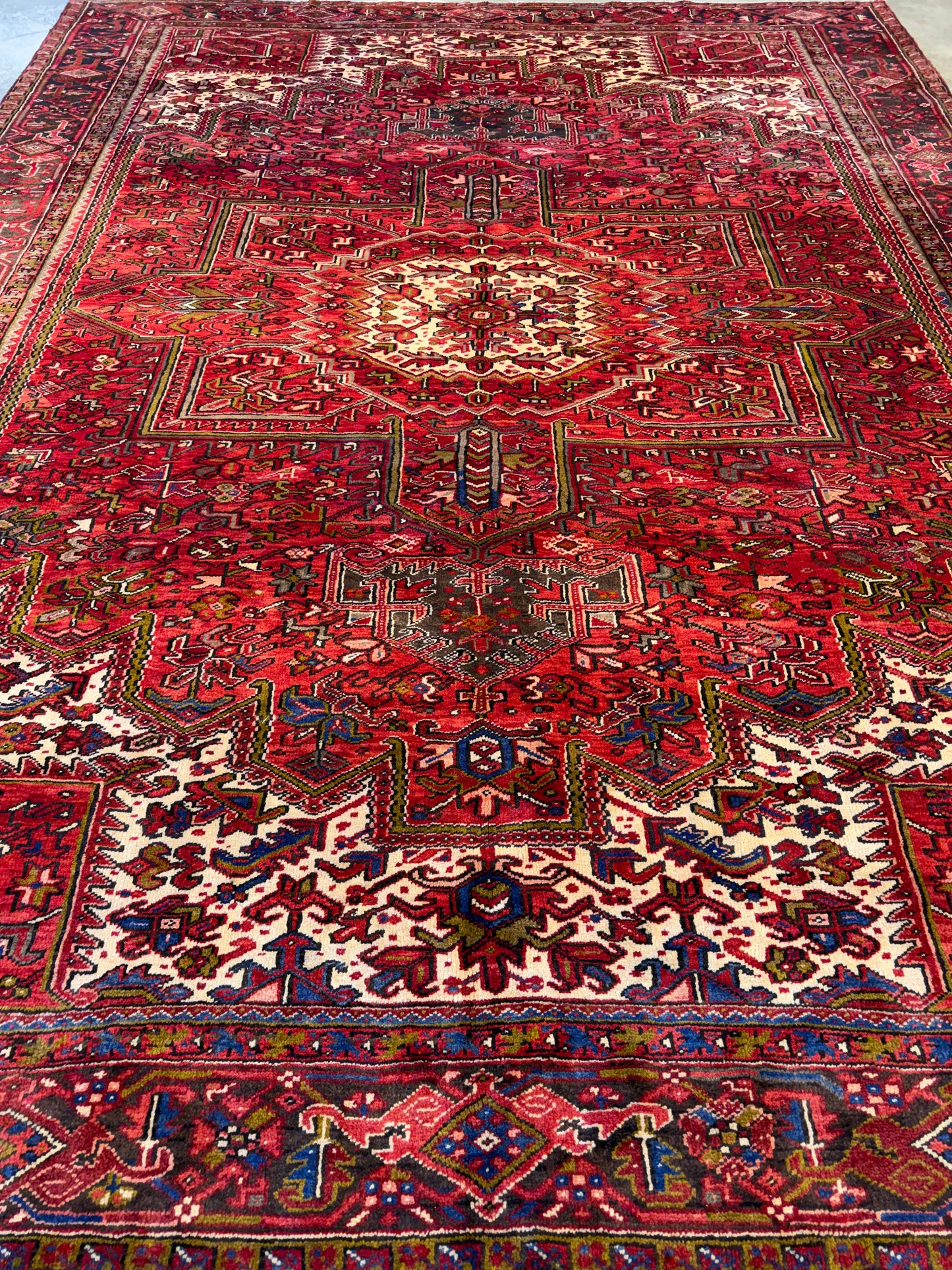 10’1”x12’9” Hand-Knotted Persian Heriz Area Rug