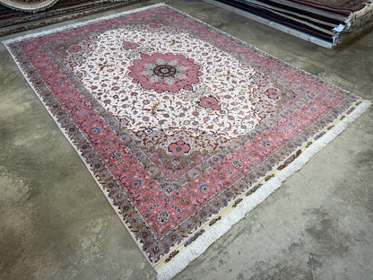 Hand-Knotted 80 Raj Persian Tabriz Rug - Signed Ghadimi - 9’9”x12’11”