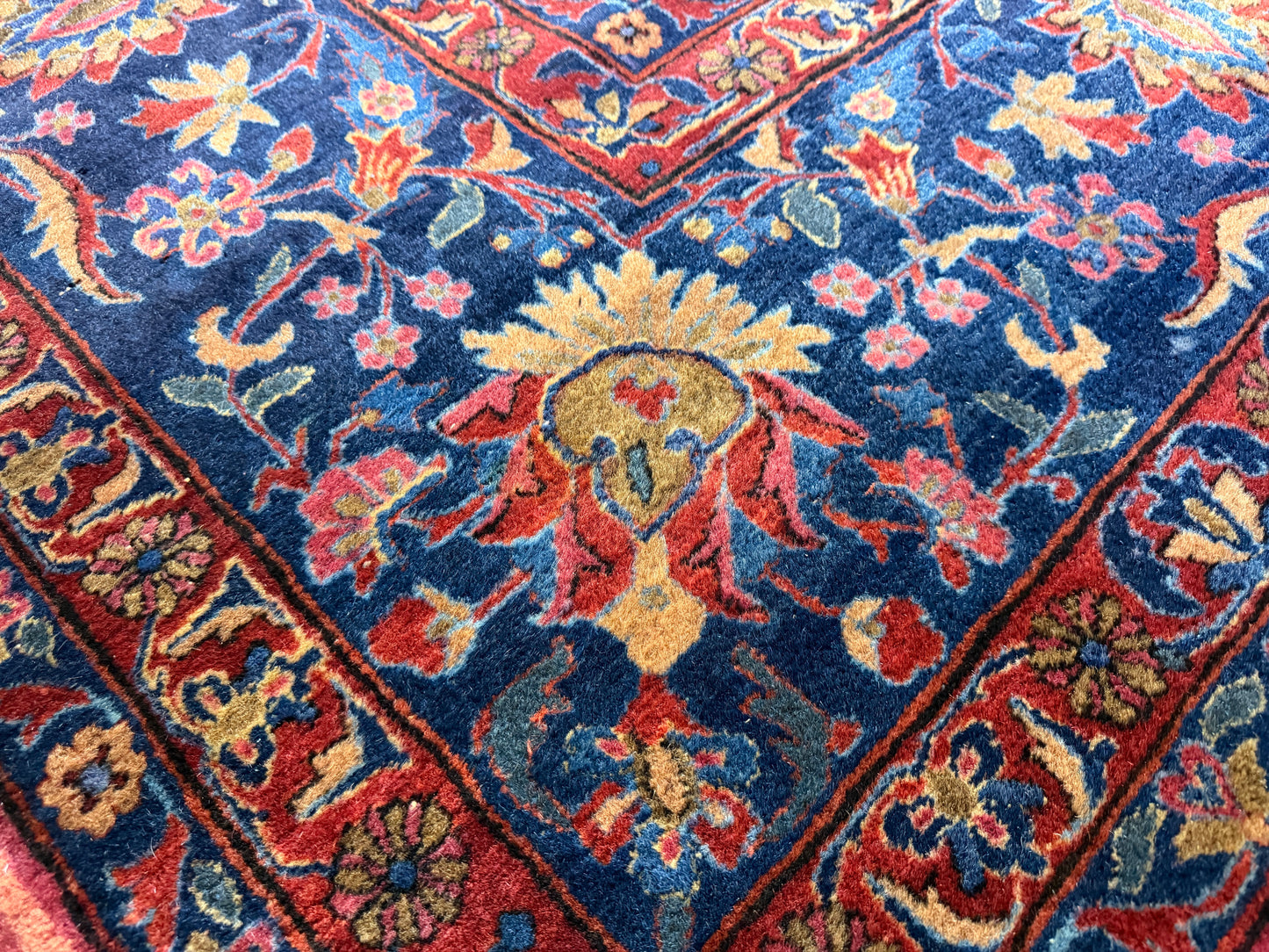 10’4”x16’4” Antique Hand-Knotted Fine Manchester Wool Persian Kashan Area Rug