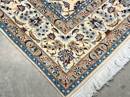 Hand-Knotted 6 La Persian Nain Rug - 5’3”x8’8”