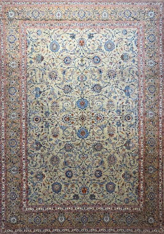 Hand-Knotted Persian Kashan Rug - 9’9”x13’8”