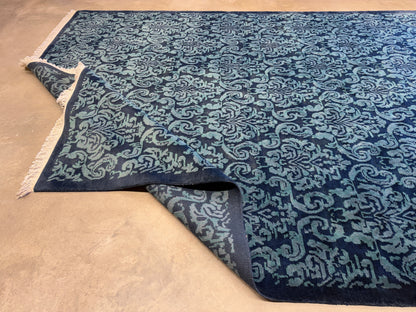 7’11”x9’9” Hand-Knotted Wool Contemporary Area Rug