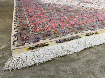 Hand-Knotted 80 Raj Persian Tabriz Rug - Signed Ghadimi - 9’9”x12’11”