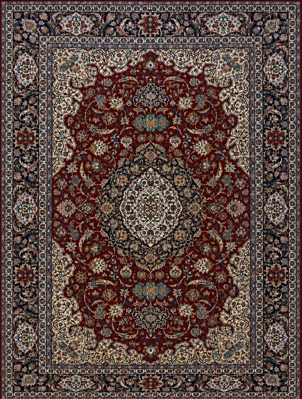 Hand-Knotted Persian Isfahan Rug - Signed Zojaji - 8’1”x11’9”
