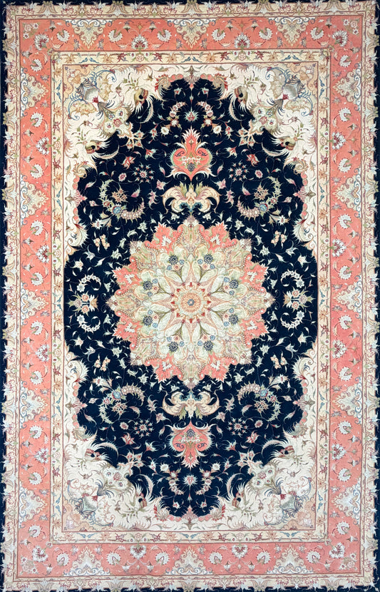 Hand-Knotted 70 Raj Persian Tabriz Rug - Signed Dolatkhah - 6’7”x10’3”