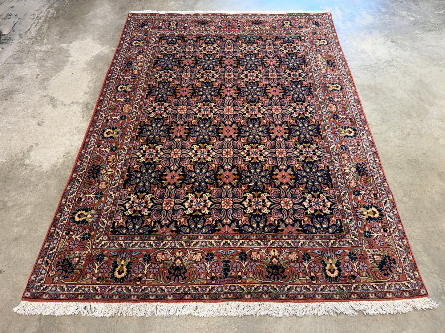 5’8”x7’8” Hand-Knotted Handmade Wool Persian Bidjar Area Rug