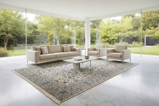 Hand-Knotted Persian Kashan Rug - 9’4”x13’3”