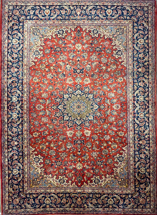 10’3”x14’2” Hand-Knotted Persian Isfahan Area Rug