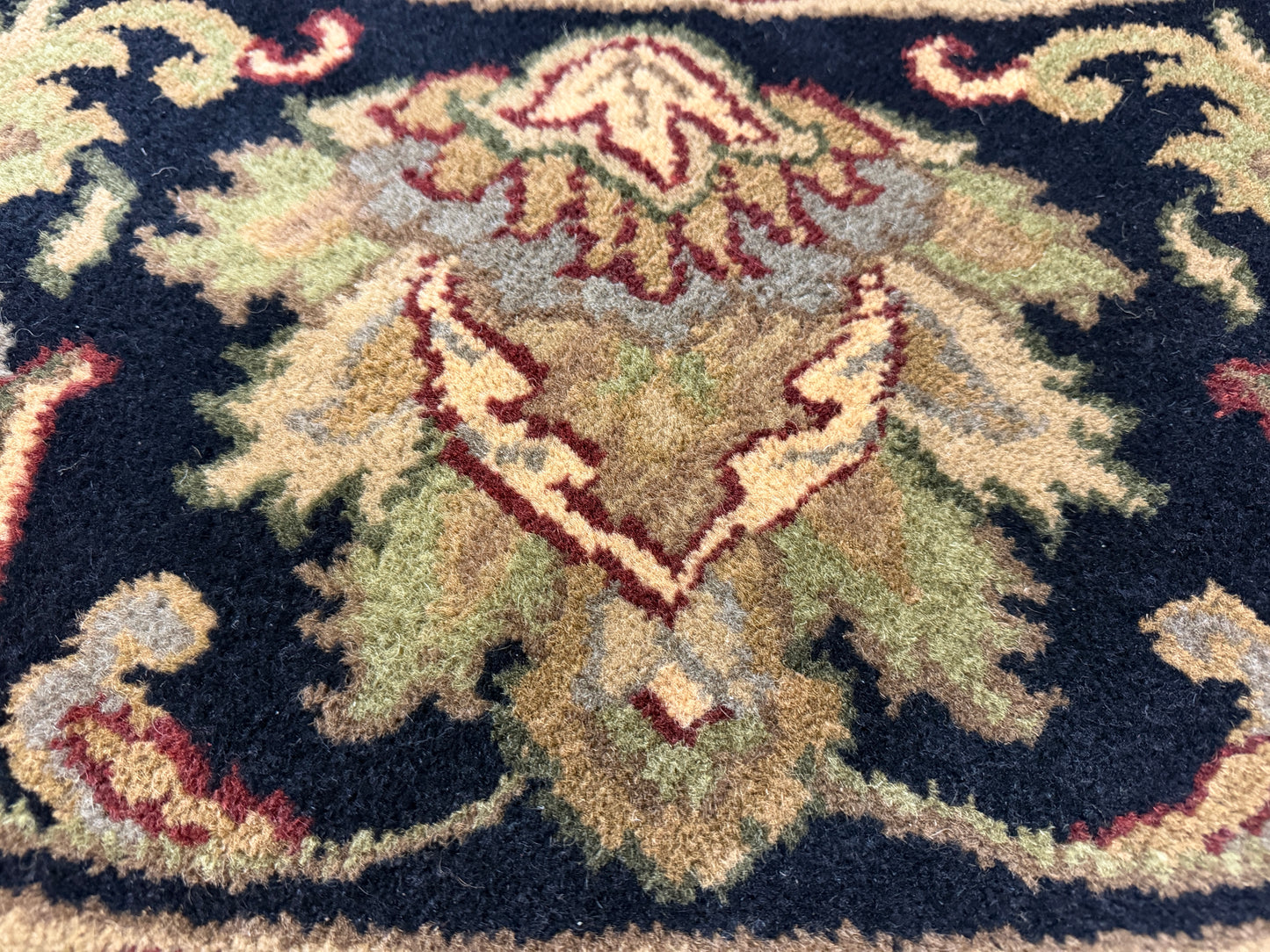 10’2” Diameter Hand-Knotted Wool Indian Round Oriental Rug - 10x10 Handmade Carpet