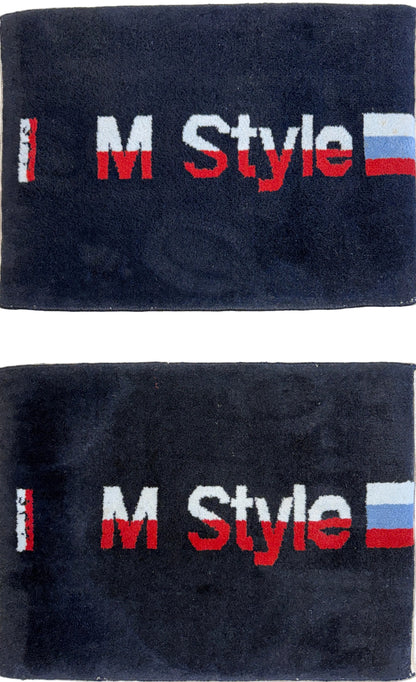 Pair of Hand-Knotted BMW M Series Car Mat Rugs - 1’6”x1’9”