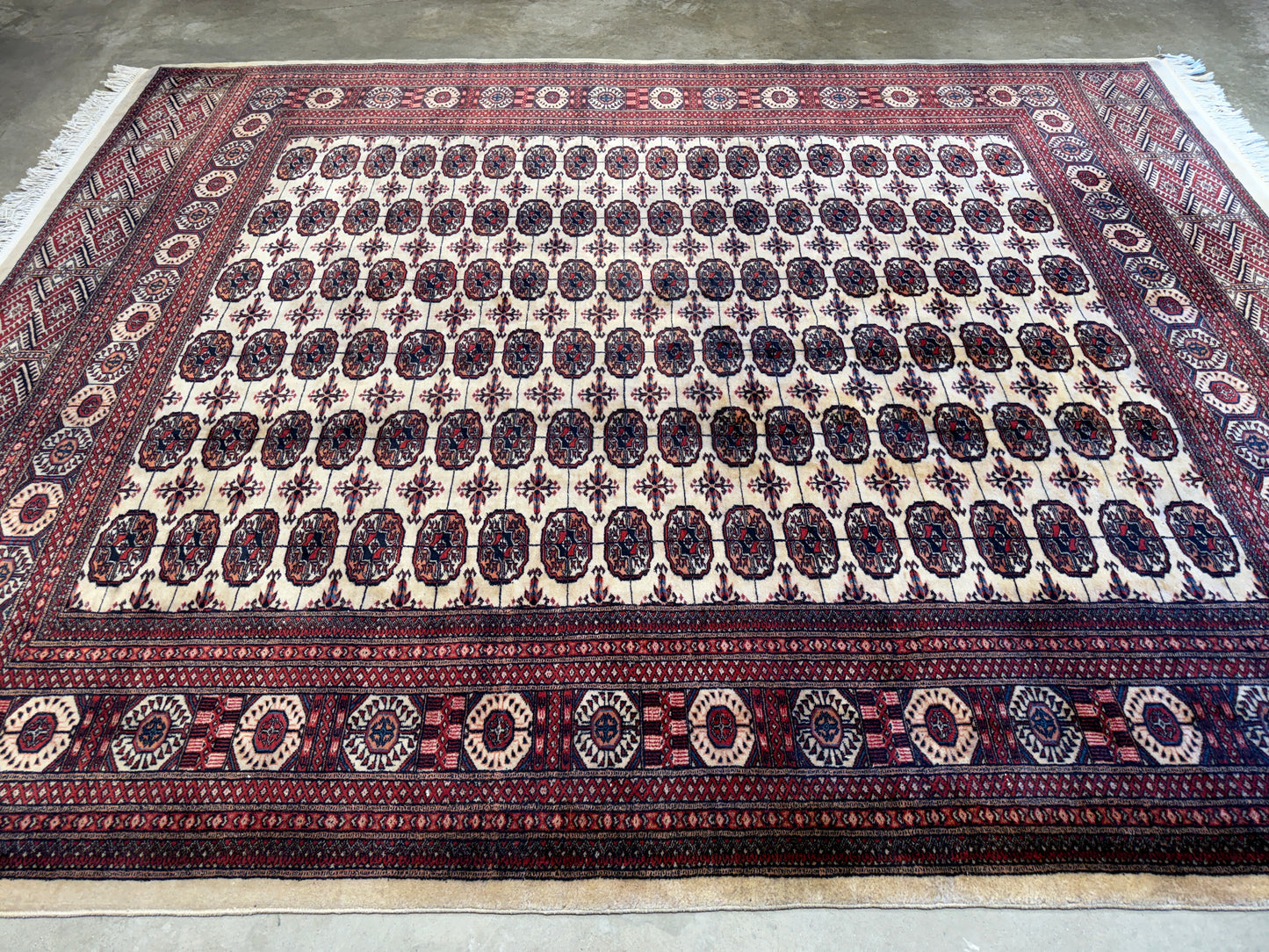 8’2”x10’2” Hand-Knotted Wool Bokhara Area Rug