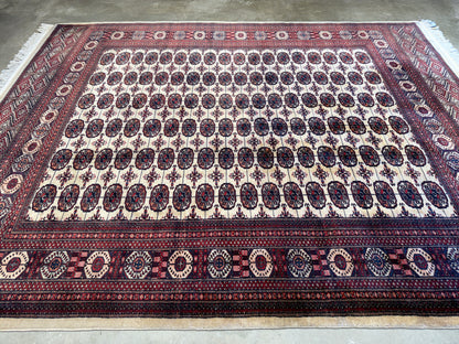 8’2”x10’2” Hand-Knotted Wool Bokhara Area Rug