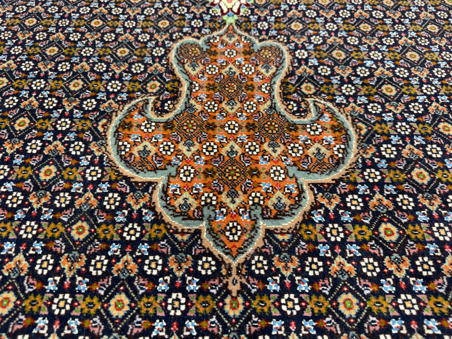 Hand-Knotted Persian Tabriz Mahi Rug - 9’11”x13’2”