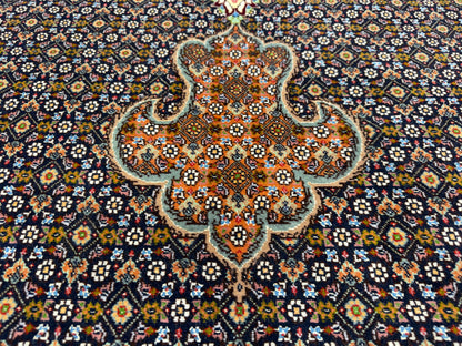 Hand-Knotted Persian Tabriz Mahi Rug - 9’11”x13’2”