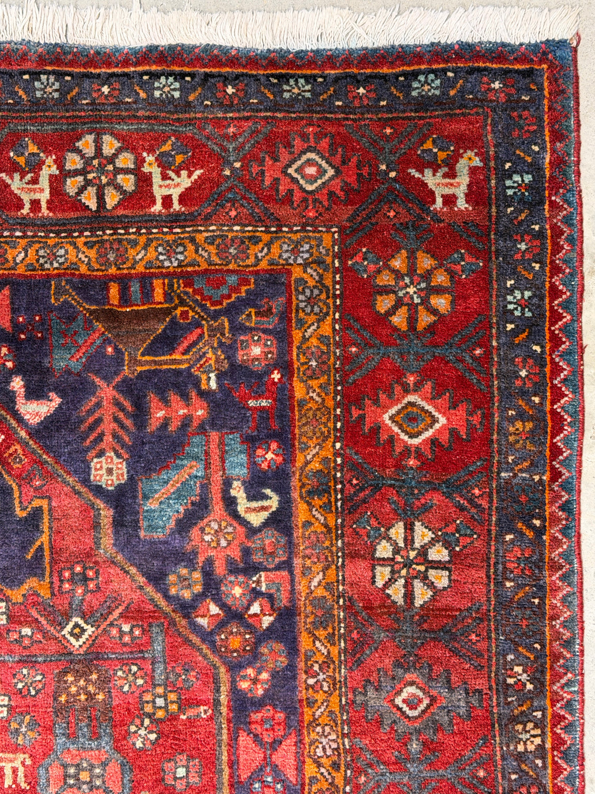 Antique Hand-Knotted Persian Bidjar Rug - 4’3”x7’7”