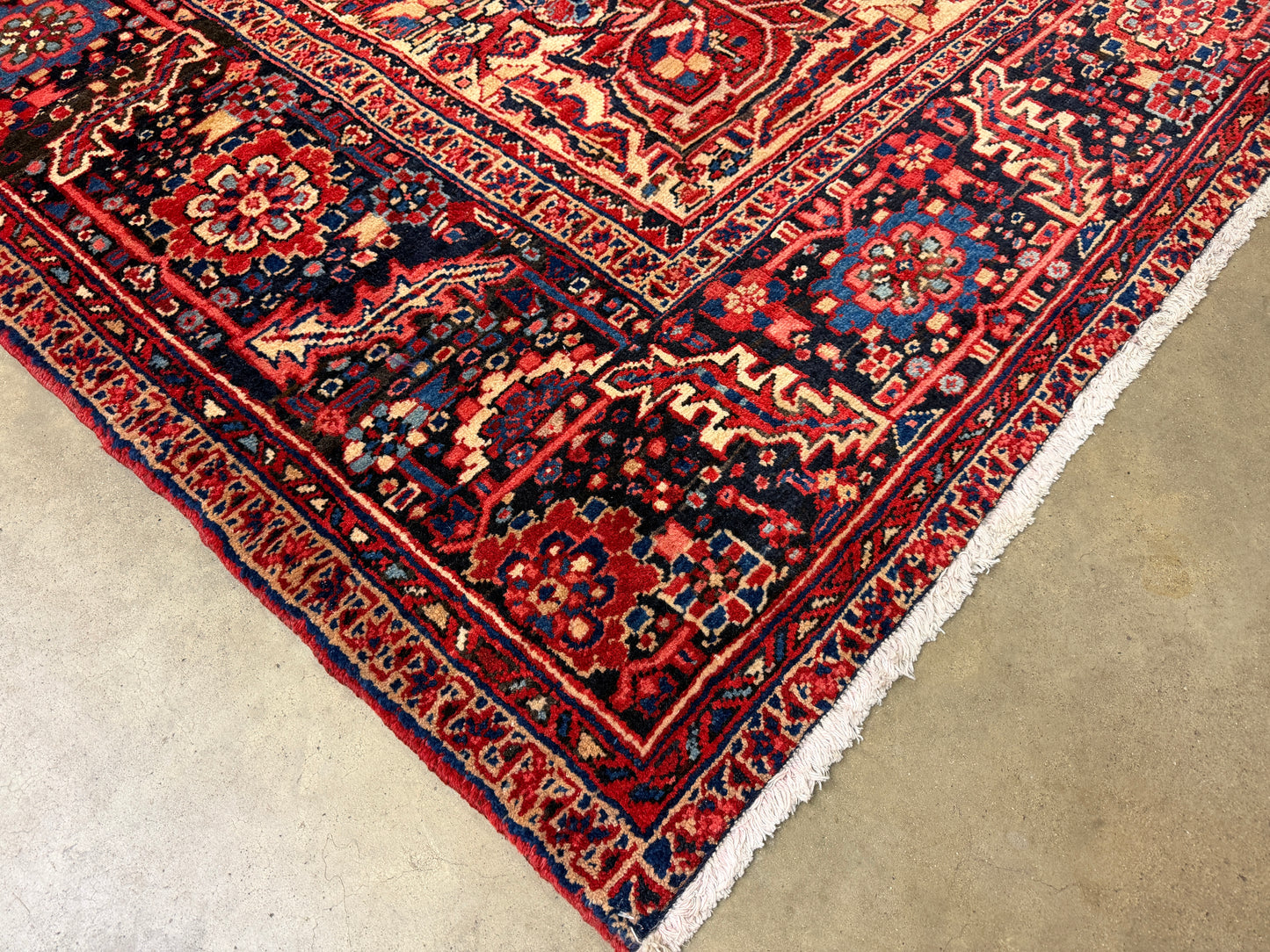 Hand-Knotted Persian Heriz Rug - 9’6”x12’9”