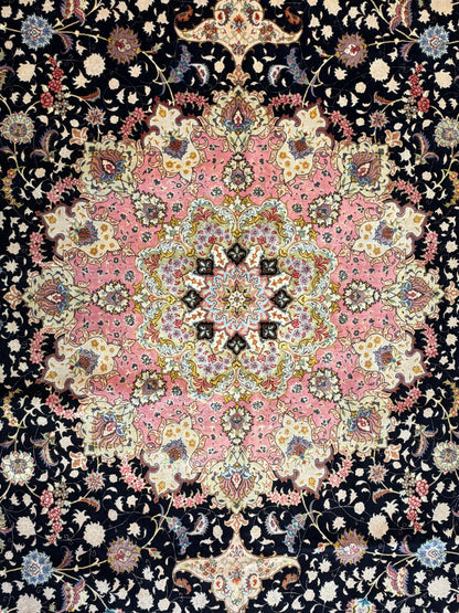 11’6”x16’6” Very Fine Hand-Knotted 70 Raj Signed Persian Tabriz Rug