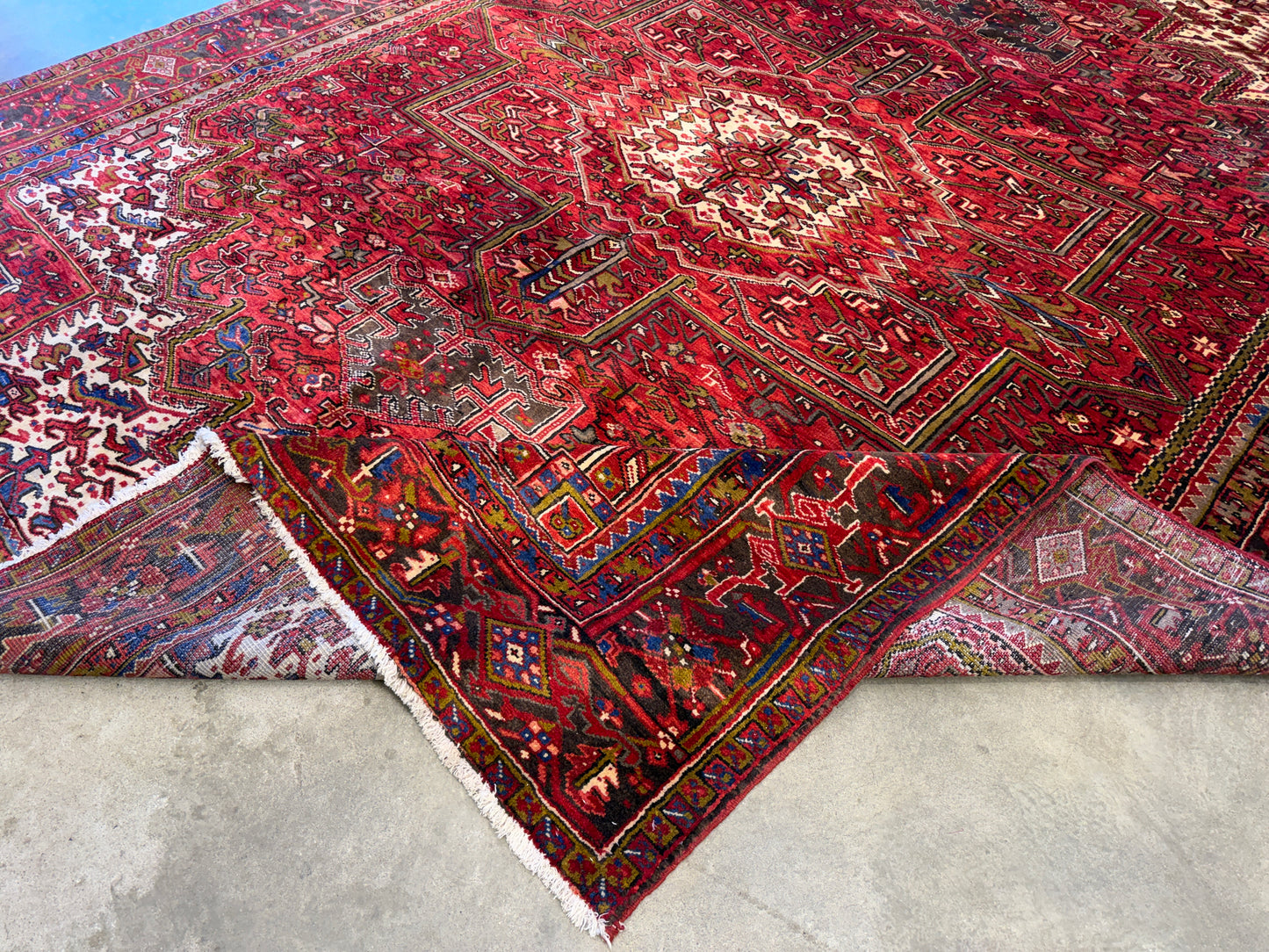 10’1”x12’9” Hand-Knotted Persian Heriz Area Rug