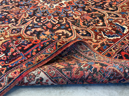 9’1”x11’9” Hand-Knotted Persian Heriz Area Rug