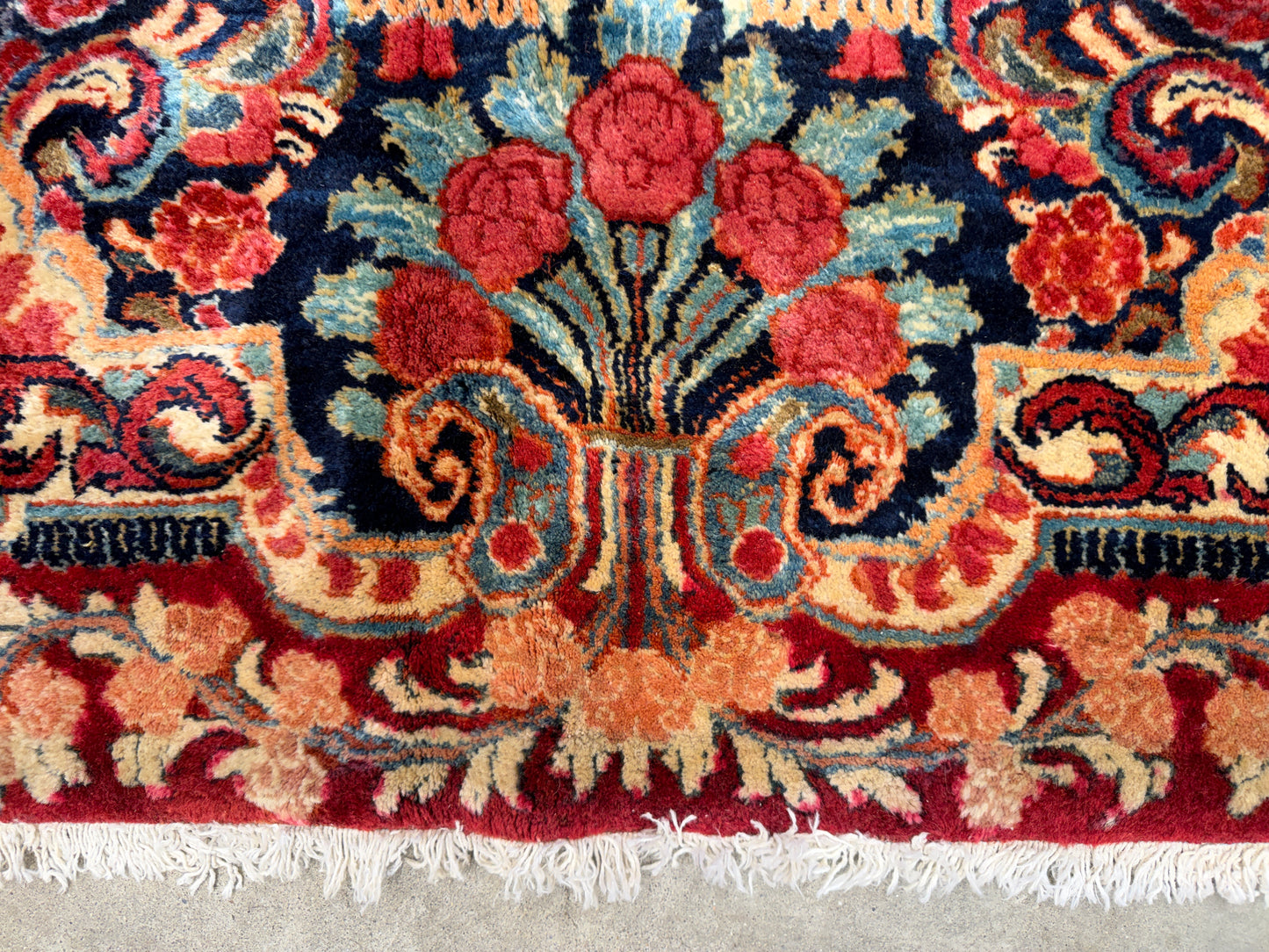 11’7”x12’10” Hand-Knotted Persian Sarouk Area Rug