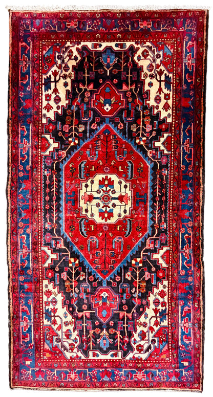 Hand-Knotted Persian Hamadan Rug - 5'8"x10'11"