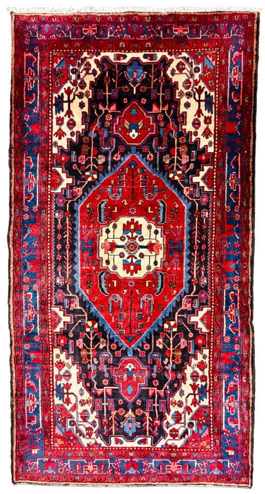 Hand-Knotted Persian Hamadan Rug - 5'8"x10'11"