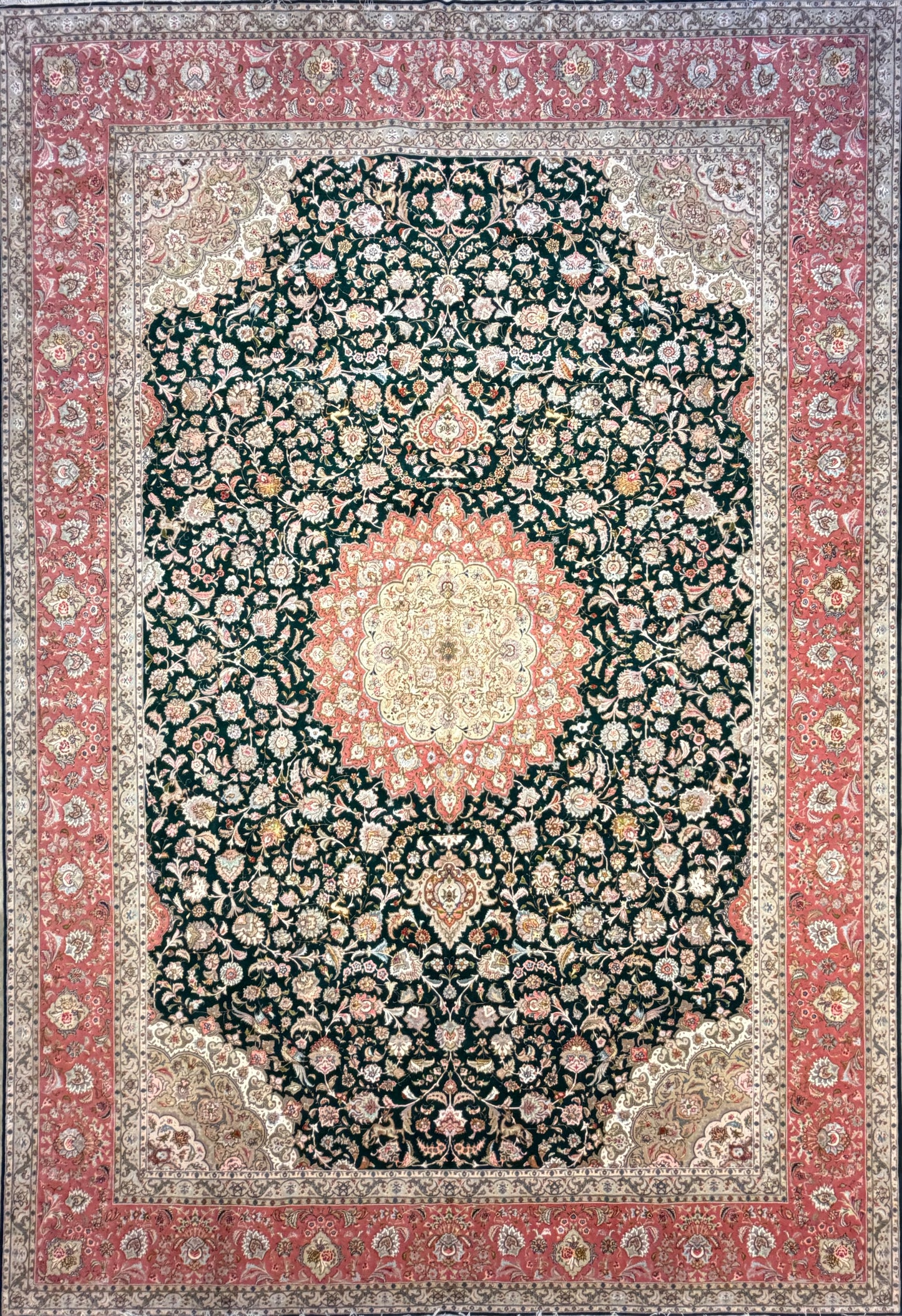 Hand-Knotted 70 Raj Persian Tabriz Rug - 11’6”x16’7”