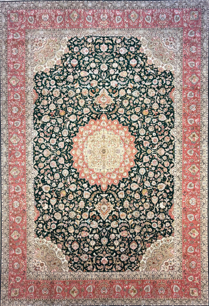 Hand-Knotted 70 Raj Persian Tabriz Rug - 11’6”x16’7”