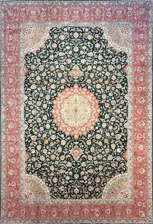 Hand-Knotted 70 Raj Persian Tabriz Rug - 11’6”x16’7”