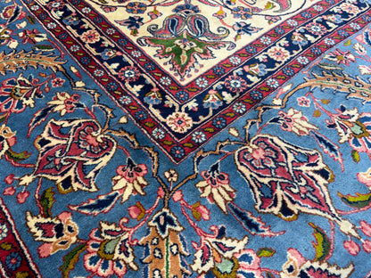 9’6”x14’6” Hand-Knotted Persian Kashan Area Rug