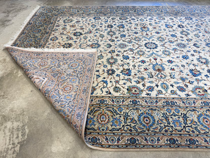 9’6”x12’6” Hand-Knotted Persian Kashan Area Rug
